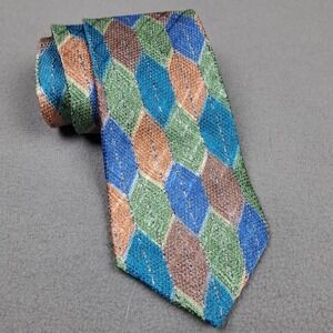 Coogi Australia‎ Silk Tie Men's Multicolor 54" x 3¾" Geometric USA Made Vintage